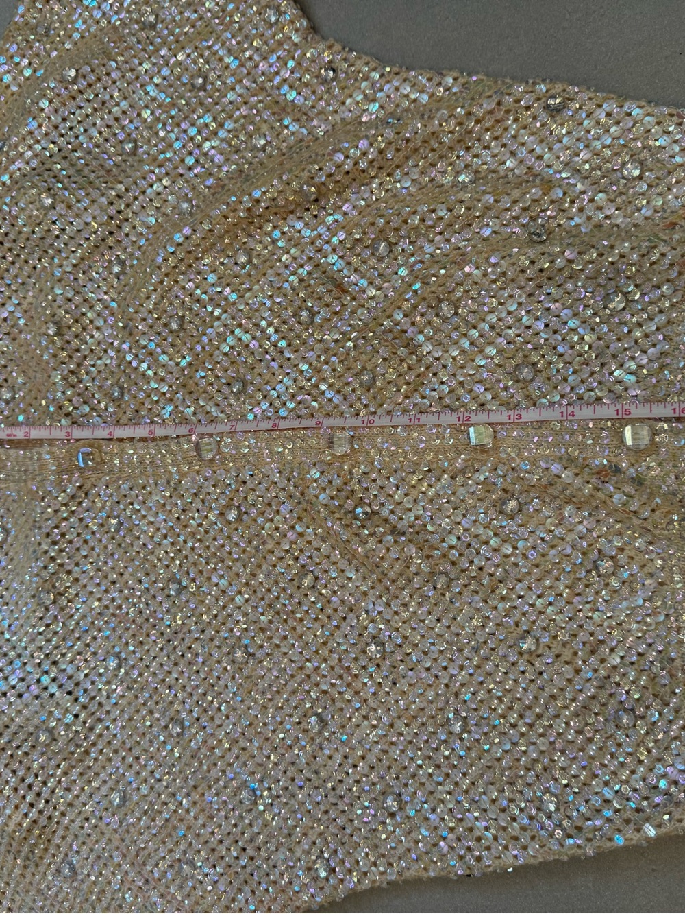 VINTAGE Sequined Cream Sparkle Women's Sweater - Picture 5 of 15